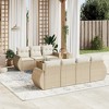 vidaXL Garden Sofa Set Beige PE Rattan Large Modular Outdoor Sofa Set - 2 of 4