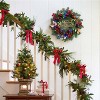 18 Inch Pre-Lit Christmas Wreath, Artificial Lighted Christmas Wreath with Pine Cones, Berry, 40 Colorful Lights, for Holiday Party Decorations - 2 of 4