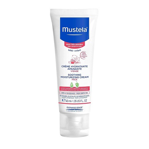  Mustela Baby Soothing Moisturizing Cream - Face Moisturizer for  Very Sensitive Skin - with Natural Avocado & Schizandra Berry -  Fragrance-Free - 1.35 fl. oz. : Baby