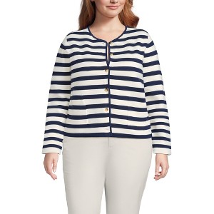 Lands' End Women's Fine Gauge Cotton Milano Blazer Sweater - 1 of 3