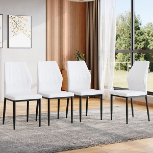 Sapphtopaz Modern Ergonomic Dining Chairs Set of 4/6, Stylish Kitchen Chairs with PU/Tech Fabric Backrest, 37 Inches High for Comfort & Elegance - 1 of 4
