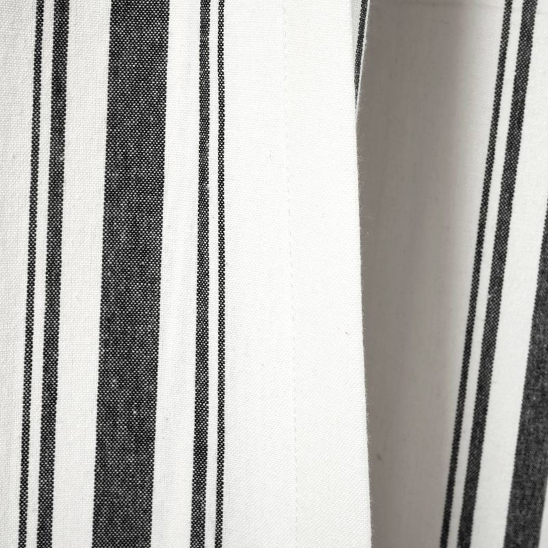 2pk 42&#34;x84&#34; Light Filtering Farmhouse Striped Yarn Dyed Curtain Panels Black - Lush D&#233;cor, 6 of 8