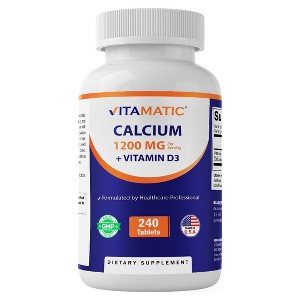 Vitamatic Calcium 1200mg with Vitamin D3 2000 IU (50mcg) – 240 Tablets - 1 of 4