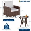 3-Piece Wicker Patio Furniture Set with Cushions & Side Table, Outdoor Rattan Bistro Set for Garden, Porch, Balcony, or Lawn - 2 of 4