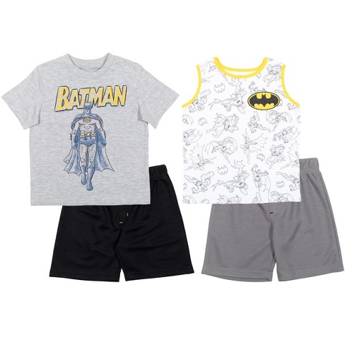 Dc Comics Justice League Batman Little Boys 3 Piece Outfit Set: T-shirt  Shorts White/gray : Target
