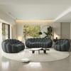 WJSHome Upholstered Bean Bag Bubble Sofa Curved Couch, 3D Honeycomb Shape Modern Couches for Living Room (Light Gray, 1 Seater, 2 Seater, 3 Seater) - 2 of 4