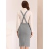 Allegra K Women's Pencil High Waist Adjustable Strap Split Back Bodycon Suspender Skirts - 3 of 4