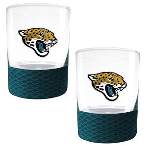 NFL Jacksonville Jaguars 14oz Rocks Glass Set with Silicone Grip - 2pc - 1 of 1