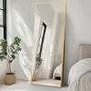 GlasFlength Full Length Mirrors Full Length Mirrors Arched Mirror Flexible Placement Elegant Design For Bedroom, Gold, 72"*27"*1" - 2 of 4