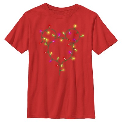 Boy's Mickey & Friends Christmas Light Silhouette T-Shirt