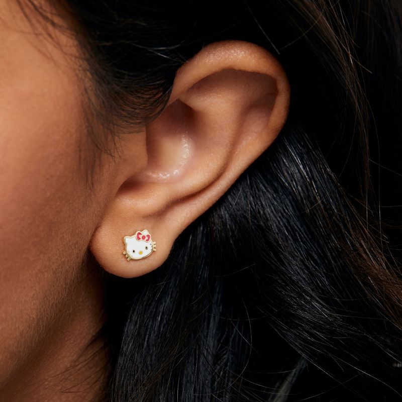 Hello Kitty Gold Stud Earrings, 2 of 3