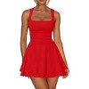 Women's Square Neck Tiered Mini Dress - Waist-Gathered Sundress - 3 of 4