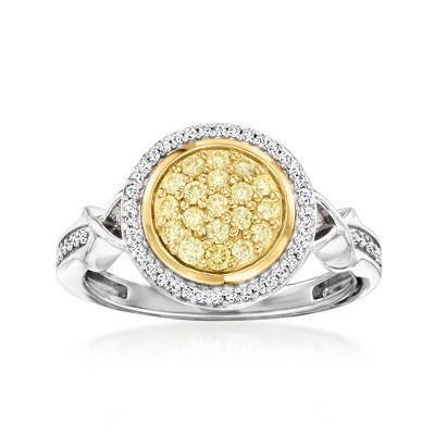 Ross-Simons 0.45 ct. t.w. Yellow and White Diamond Ring in Sterling Silver With 18kt Gold Over Sterling
