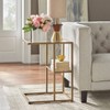 Manhattan C Table Gold - Buylateral: 24 Inch, Small Tempered Glass, C-Shaped Sofa Side Table - image 2 of 4