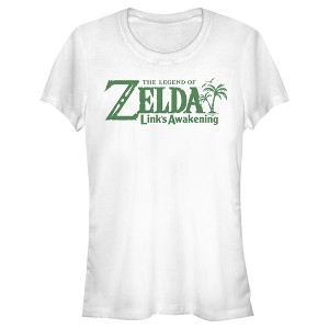 Juniors Womens Nintendo Legend of Zelda Link's Awakening Palm Logo T-Shirt - 1 of 3