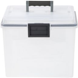 IRIS USA Portable Letter Size File Box with Handle for Hanging Folders