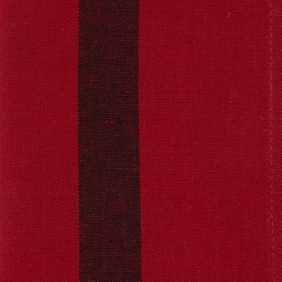 Red Cotton Banded Design Table Napkins, Set of 4