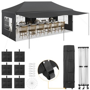 10x20 Pop Up Canopy Tent, Commercial Heavy Duty Canopy Tents for Parties with Roller Bag, 10x20 Tents with 6 Removable Sidewalls, 6 Sand Bags - 1 of 4