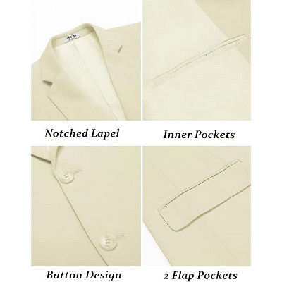 COOFANDY Mens Casual Blazer Slim Fit Suit Jacket Two Button Lightweight Sport Coat Grey L — фото 5