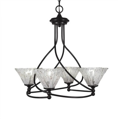 Toltec Lighting Capri 4 - Light Chandelier in  Dark Granite with 7" Italian Ice Shade