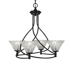 Toltec Lighting Capri 4 - Light Chandelier in  Dark Granite with 7" Italian Ice Shade - 1 of 1