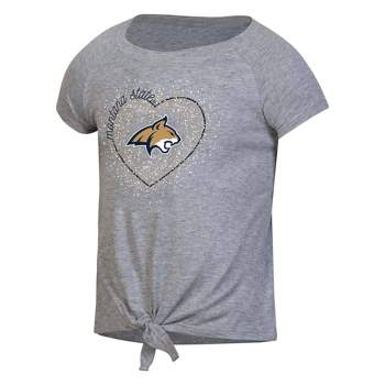 NCAA Montana State Bobcats Girls' Gray Tie T-Shirt