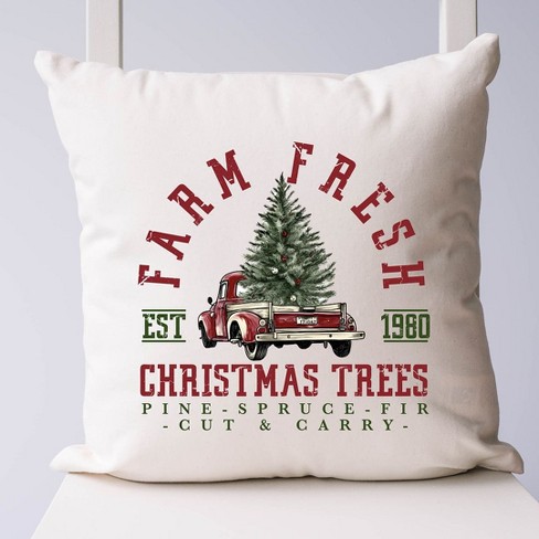 Christmas tree truck outlet pillow