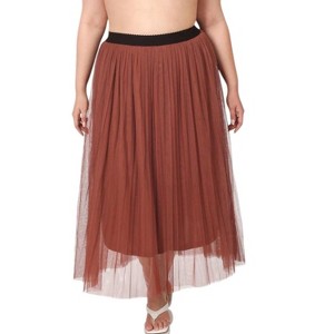 Women's Pleaded Tulle Skirt - Plus - ZENANA - 1 of 3