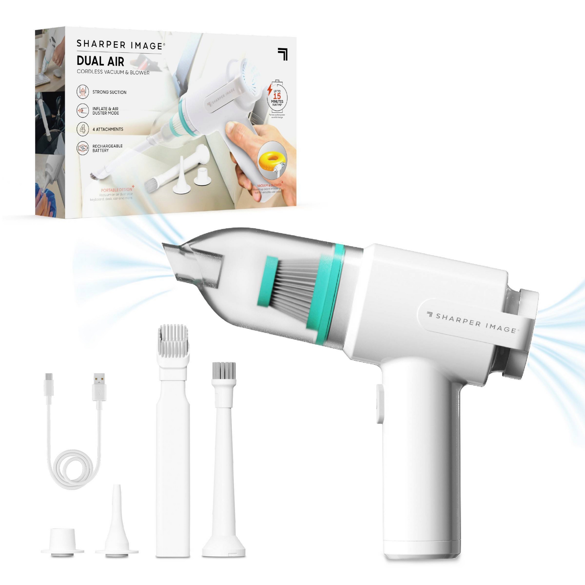 Sharper Image Dual Air Cordless Vacuum and Blower White