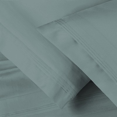 Teal Cotton Sateen Standard Pillowcase Set