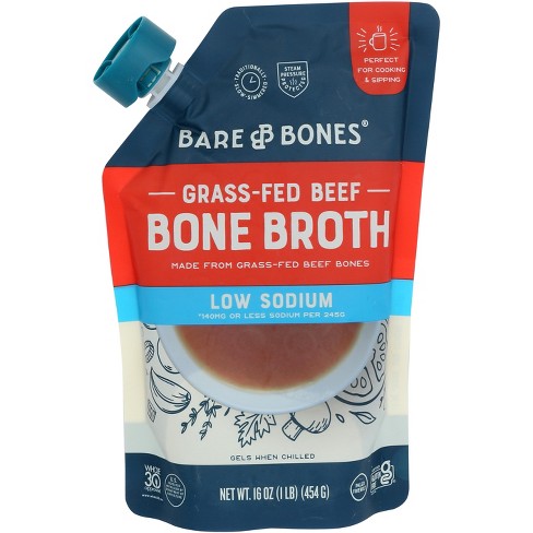 Bare Bones Grass-fed Beef Bone Broth Low Sodium - Case Of 8 - 16 Oz ...