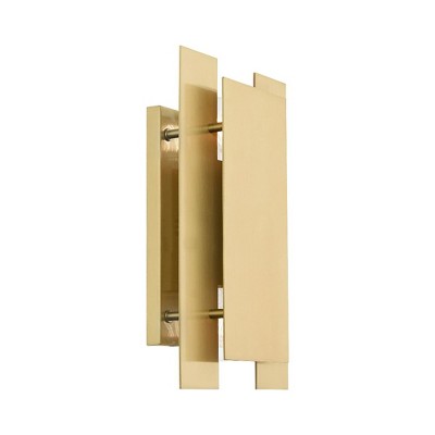 Satin Brass 2-Light Wall Sconce with Solid Brass Shade