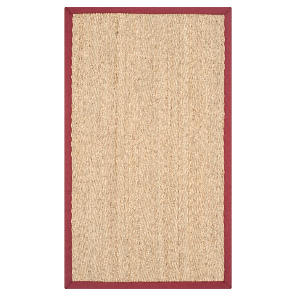 Natural Fiber Rug - Natural/Red - (2'6inx6') - Safavieh