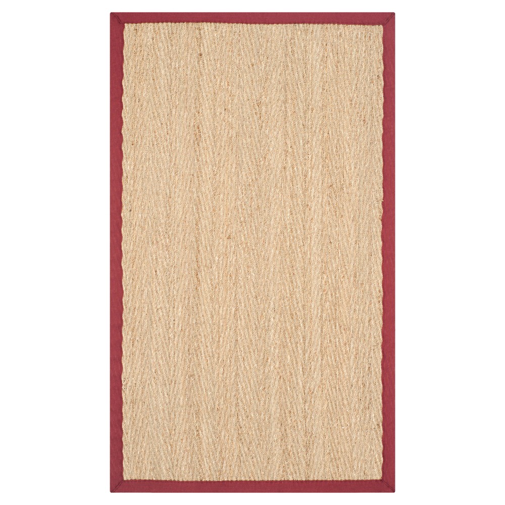 Natural Fiber Rug - Natural/Red - (2'6inx6') - Safavieh