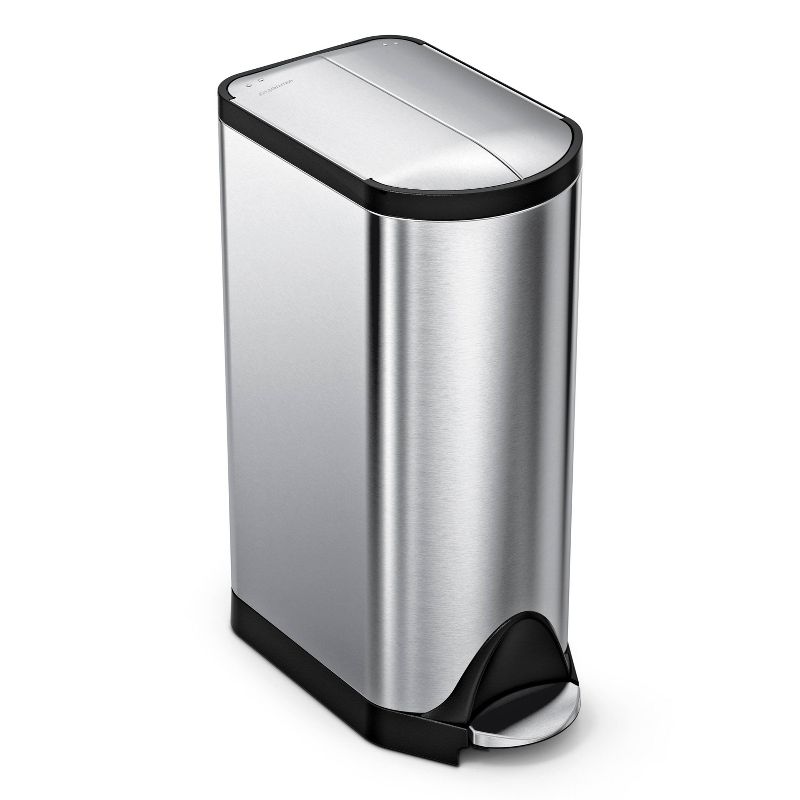 simplehuman 30L Butterfly Lid Step Kitchen Trash Can Stainless Steel, 1 of 6
