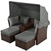 JUJABU 2-Seater Outdoor Patio Loveseat Sofa Set with Foldable Awning and Cushions for Garden, Balcony, Poolside - 2 of 4