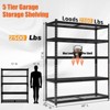 5 Tier Adjustable Utiliy Shelves, 2000 Lbs Heavy Duty Metal Garage Shelves Units,Storage Shelves, Freestanding Shelving Units - 3 of 4