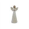 Beige Floral Etched Angel Figurine (Set of 3) - 4 of 4
