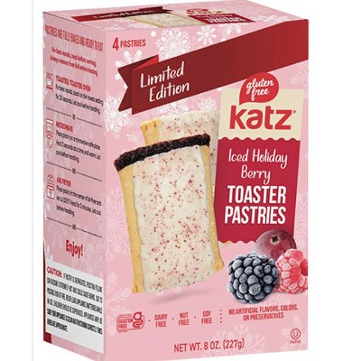 Katz Gluten Free Iced Holiday Berry Toaster Pastries
