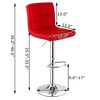Costway Set of 4 PU Leather Bar Stool Swivel Bar Chair w/ Adjustable Height - 2 of 4