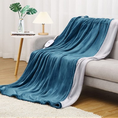 Electric Heated Blanket, Soft Reversible Flannel Heated Blanket with 5 Heat Settings & Auto Shut-Off