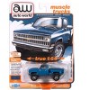 1981 Chevrolet Silverado Stepside Pickup Truck Blue "Muscle Trucks" Series 1/64 Diecast Model Car by Auto World - 4 of 4