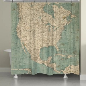 Laural Home North America Map Shower Curtain - 1 of 4