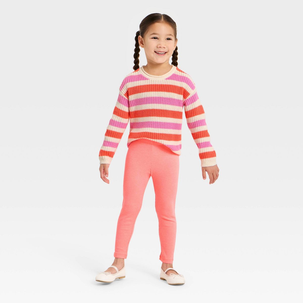 Toddler Girls' Solid Ribbed Leggings - Cat & Jack™ - thumbnail 3