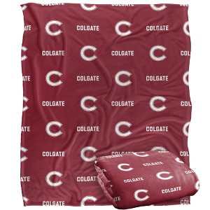 Colgate University Logo Pattern Silky Touch Blanket White 50x60 - 1 of 4