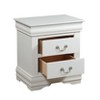 1pc Traditional Classic White Finish 2-Drawers Nightstand Wooden Bedroom Furniture - 3 of 4
