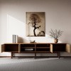 Luck Live 86.6" Solid Wood TV Stand, Media Console with Storage Space, Natural Color - 4 of 4