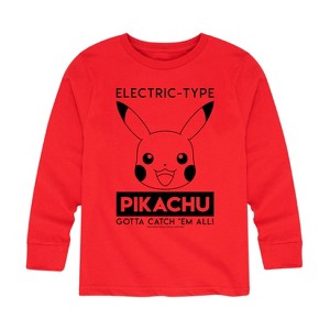 Boys' - Pokémon - Electric Type Pikachu Long Sleeve Graphic T-Shirt - 1 of 4