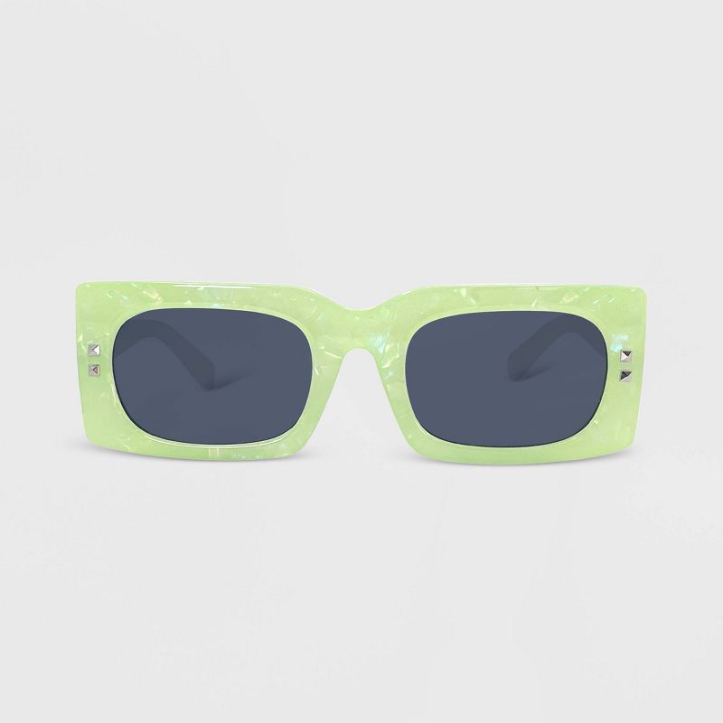 Women&#39;s Plastic Rectangle Marbleized Sunglasses - Wild Fable&#8482; Green, 1 of 3