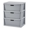 Wide 3 Drawer Cross-Weave Tower Cement - 2 of 4